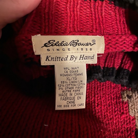 Vintage Eddie Bauer Red Deer Pattern Sweater - Picture 7 of 7